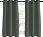 NICETOWN Thermal Insulated Curtains Blackout Draperies, Dark Mallard, Set of 2, 42 by 60 inches Long, Window Treatment Solid Grommet Room Darkening Drape Panels for Bedroom