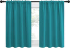 NICETOWN Peacock Blue Blackout Curtains Panels for Window, Thermal Insulated Rod Pocket Blackout Drapes/Draperies for Living Room (2 Panels, W42 x L36 inches)