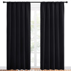 NICETOWN Black Out Window Curtains - Solid Home Decor Thermal Insulated Blackout Drapes for Bedroom, Privacy Assured Patio Window Treatment (2 Panels, 52 inches Wide by 84 inches Long)