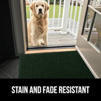 GORILLA GRIP® Ultra Absorbent Front Door Mat Outside Entrance, 35x23, Traps Dirt and Moisture, HydroABSORB Indoor Outdoor Doormat Holds Up to 5.7 Cups Water, Stain and Fade Resistant Welcome Mat Green