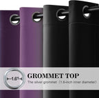 Yakamok Blackout Ombre Purple and Black Curtains for Bedroom, Gradient Room Darkening Curtains, Grommet Thermal Insulated Light Blocking Window Drapes/Curtain for Living Room,52 x 84 Inch,2 Panels