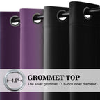 Yakamok Blackout Ombre Purple and Black Curtains for Bedroom, Gradient Room Darkening Curtains, Grommet Thermal Insulated Light Blocking Window Drapes/Curtain for Living Room,52 x 84 Inch,2 Panels