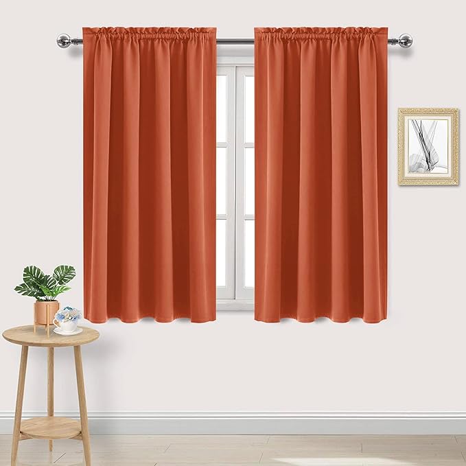 DWCN Blackout Curtains for Bedroom Living Room 52 x 54 Inch Long 2 Panels