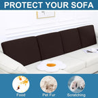 Smiry Printed Couch Cushion Covers, Stretch Soft Couch Covers for Sofa, Washable Non-Slip Sofa Slipcover Furniture Protector for Indoor and Outdoor (Backrest L, Chocolate)