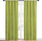 NICETOWN Blackout Curtain Panels for Living Room - Thermal Insulated Rod Pocket Top Blackout Drapes for Kid's Room (1 Pair, 42 x 84 Inch, Fresh Green)