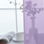 SpaceDresser Sheer Voile Window Treatment Rod Pocket Curtain Panels for Kitchen Bedroom Living Room Drapes Sunlight Filtering Privacy Semi Home Decor Assorted (Lavender, 52 W x 54 L)