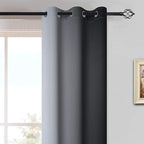 Yakamok Light Blocking Ombre Curtains, Greyish White and Black Gradient Color Curtains, Room Darkening Grommet Window Drapes for Bedroom(Black, 42x72 Inch, 2 Panels)