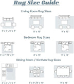 Area Rug 6x9 Washable Rug, Vintage Boho Medallion Rugs Non-Slip Soft Low Pile Large Distressed Rug Indoor Retro Carpet for Living Room Bedroom Dining Room Home Office (Blue, 6'x9')