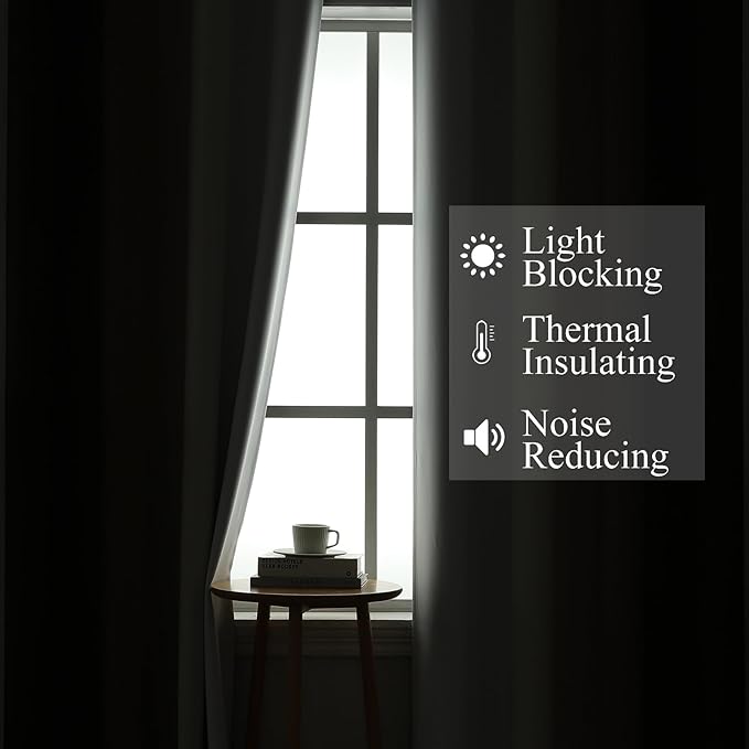 Estelar Textiler Brown and Greyish White Blackout Curtains 52Wx45L 2 Panels