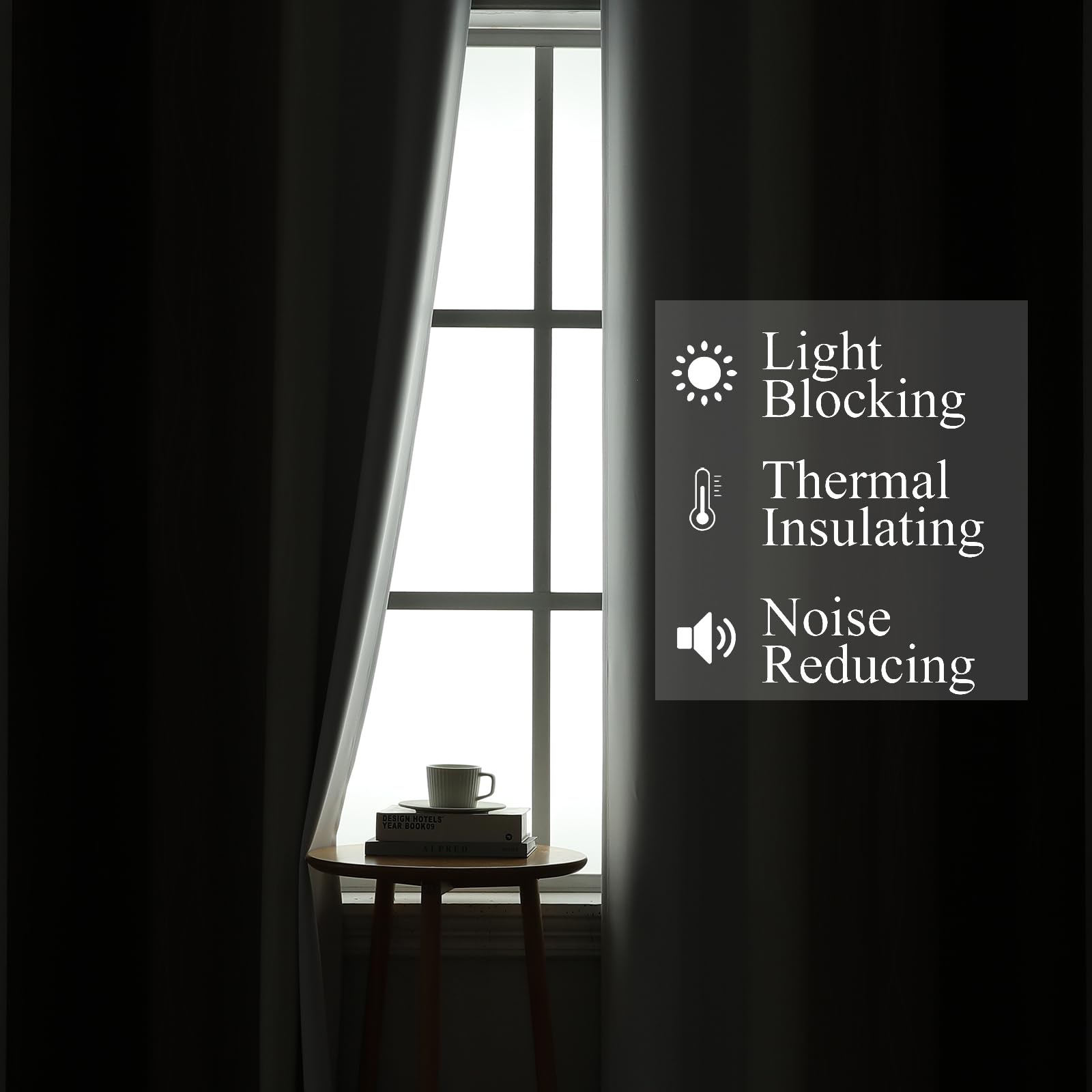 Estelar Textiler Brown and Greyish White Blackout Curtains 42Wx45L 2 Panels