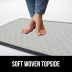 GORILLA GRIP 100% Waterproof All-Season WeatherMAX Doormat US Designed Natural Rubber, Stain and Fade Resistant, Low Profile Indoor Outdoor Door Mats, Easy Clean Patio Mat, 29x17, Light Gray