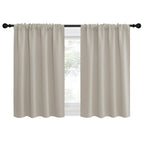 NICETOWN Blackout Curtains for Living Curtains, Room Darkening Window Curtain Panels, Easy-Care Solid Thermal Insulated Draperies/Drapes for Daughter Room (Natural, 2 Panels, 34 by 36)