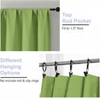 Simplebrand Ava Lime Short Blackout Curtains for Bedroom 54 Inches Long 2 Panels Set, Solid Thermal Insulated, Energy Saving Window Treatment Curtains Blackout Drapes, W40 x L54 Inch