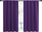 NICETOWN Blackout Purple Curtains for Living Room - Thermal Insulated Solid Rod Pocket Blinds for Bedroom Decor (Royal Purple, Set of 2 Panels, 42 x 48 Inch)