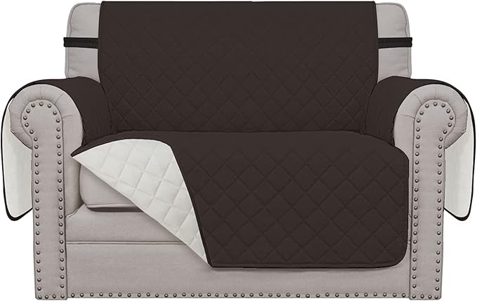 Easy-Going Reversible Couch Cover, Oversized Chair, Chocolate/Ivory