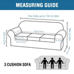 H.VERSAILTEX 4 Piece Stretch Sofa Covers for 3 Cushion Couch Covers for Living Room Furniture Slipcovers (Base Cover Plus 3 Seat Cushion Covers) Upgraded Thicker Jacquard Fabric (Sofa, Chocolate)
