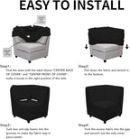 Easy-Going Stretch Sectional Corner Sofa Slipcover 1-Piece Couch Sofa Cover Furniture Protector Soft with Elastic Bottom for Kids, Pet, Spandex Jacquard Fabric Black