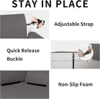 Easy-Going Reversible Chaise Lounge Couch Cover Water Resistant Sofa Cover Sectional L Shaped Sofa Slipcover with Adjustable Straps Furniture Protector for Dogs (115X34 in, Gray/Gray)