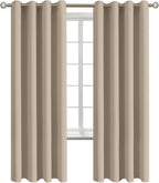 BGment Blackout Curtains - Grommet Thermal Insulated Room Darkening Bedroom and Living Room Curtains, Set of 2 Panels (46 x 72 Inch, Sand)
