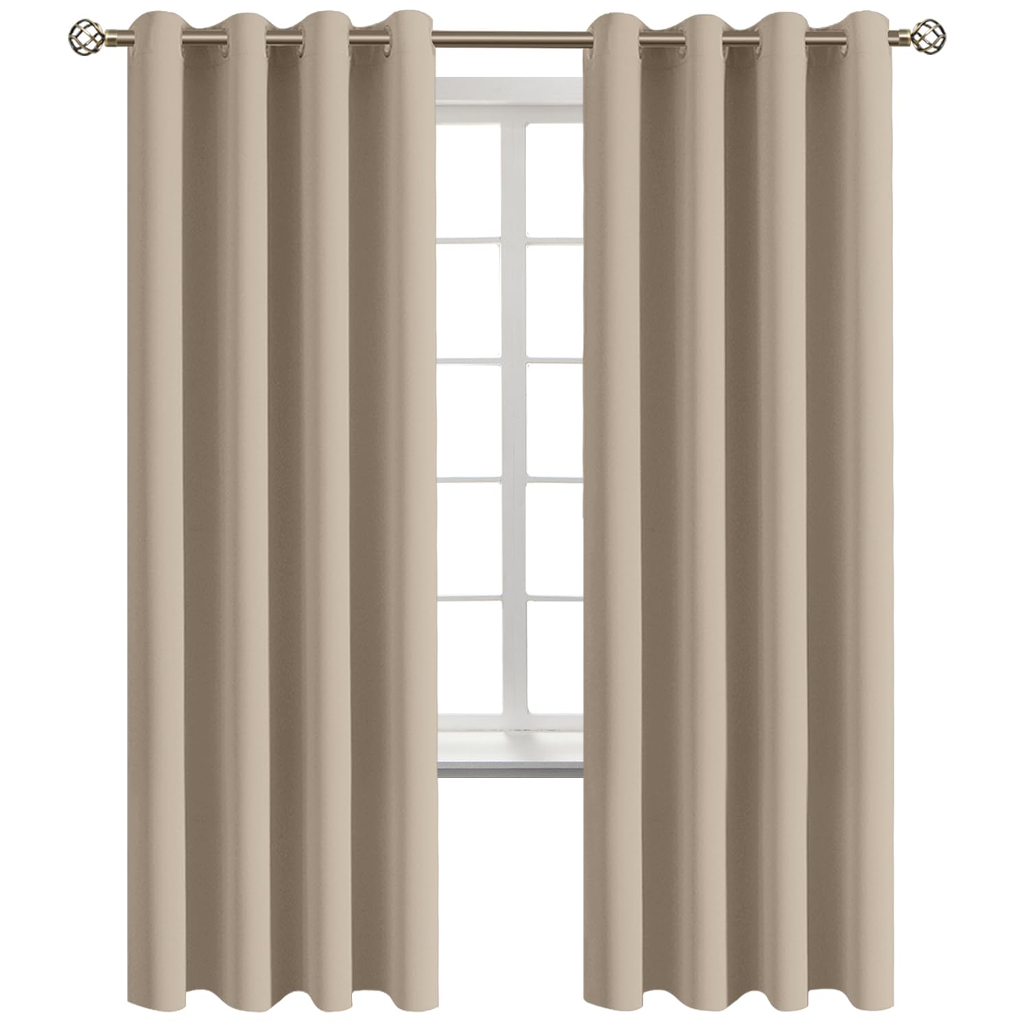 BGment Sand Room Darkening Curtains 72 Inch for Bedroom - 2 Panels