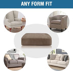 H.VERSAILTEX Velvet Stretch Couch Cushion Cover Plush Cushion Slipcover for Chair Loveseat Sofa Cushion Furniture Protector Seat Cushion Sofa Cover (2 Piece Medium Sofa Cushion Covers, Mocha)