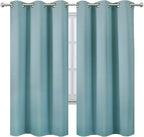 LEMOMO Stone Blue Thermal Blackout Curtains/42 x 72 Inch/Set of 2 Panels Room Darkening Curtains for Bedroom