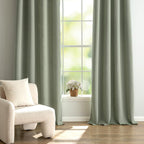 MIULEE Sage Green Blackout Bedroom Curtains Drapes 90 Inch Long 52"x90"