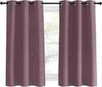 NICETOWN Kitchen Curtains, Short Curtains for Bedroom Windows, Dry Rose, 42" W by 60" L, 1 Pair, Thermal Insulated Room Darkening Curtain Panels for Girls Room, Cafe