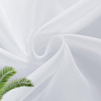 SpaceDresser White Kitchen Sheer Valance Curtains 24 Inch, Voile Sheer Cafe Curtains for Bathroom Farmhouse Country Light Filtering Short Window Curtain 1 Pair 2 Panels(White,26 W x 24 L)