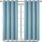 BGment Room Darkening Curtains 54 Inches Long - Grommet Thermal Insulated Drapes Window Treatment Curtains for Bedroom, 2 Panels, 52 x 54 Inch, Greyish Blue