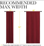 NICETOWN Christmas Burgundy Curtains Blackout Drape Panels - Lights Block Out Window Treatment Short Curtain Sets for Loft and Basement Decoration (Set of 2, 42 by 54-Inch)