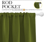 NICETOWN Blackout Draperies and Curtains, Thermal Insulated Window Decoration Blackout Drapes for Kid's Room (Olive Green, 1 Pair, 52 x 63 inches)