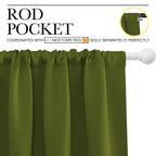 NICETOWN Blackout Draperies and Curtains, Thermal Insulated Window Decoration Blackout Drapes for Kid's Room (Olive Green, 1 Pair, 52 x 63 inches)