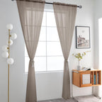 SpaceDresser Basic Rod Pocket Sheer Voile Window Curtain Panels Taupe 1 Pair 2 Panels 52 Width 72 Inch Long for Kitchen Bedroom Children Living Room Yard（Taupe, 52W x 72L）