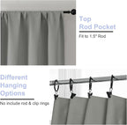 Simplebrand Ava Light Grey Blackout Curtains for Bedroom, 78 Inch Length, 2 Panels Set, Privacy Thermal Insulated Rod Pocket Window Curtains for Patio, French Door, W40 x L78 Inch