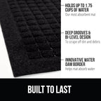 GORILLA GRIP® Ultra Absorbent Front Door Mat Outside Entrance, Traps Dirt and Moisture, HydroABSORB Indoor Outdoor Doormat Holds Up to 1.7 Cups Water, Stain and Fade Resistant Welcome Mat, 29x17 Black