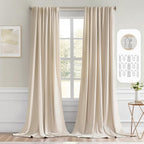 MIULEE Cream Beige Back Tab Blackout Curtains 52x92 Inch Long 2 Panels Set