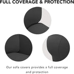 PureFit Super Stretch 4 Seater Sofa Slipcover – Spandex Non Slip Soft Couch Sofa Cover, Washable Furniture Protector with Non Skid Foam and Elastic Bottom for Kids, Pets （XX Large, Dark Gray）