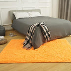 Amearea Shag Fluffy Area Rug for Bedroom Girls Living Room, Extra Soft and Fuzzy Shaggy Rugs, Non Slip, Solid Color Carpet Mat for Boys Nursery Home, Orange 6x9 Feet