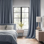 MIULEE Stone Blue Back Tab Blackout Curtains 52x120 Inch Long 2 Panels Set