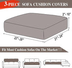 Couch Cushion Covers Seat Cushion Cover Stretch Couch Cover Separate Sectional Sofa Slipcovers Furniture Protector(3 Pieces for Seat or Sofa Backrest, Taupe)