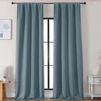 Simplebrand Stone Blue Blackout Curtains for Bedroom 102 Inches Long 2 Panels, Solid Thermal Insulated, Energy Saving Living Room Window Treatment Curtains Blackout Drapes, W50 x L102 Inch, Stone Blue