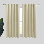 NICETOWN Room Darkening Curtain Panels for Cafe, Thermal Insulated Grommet Room Darkening Draperies/Drapes for Window (Beige, 2 Panels, W70 x L54 -inch)