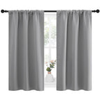 NICETOWN RV Blackout Curtains for Camper Windows, Short Room Darkening Home Decoration Thermal Insulated Rod Pocket Blackout Blinds & Drapes for Small Windows (Silver Grey, 2 Panels, W34 x L40)