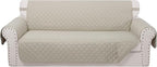 Reversible 4 Seater Sofa Cover 91 Inch Large Couch Cover Furniture Protector(Sofa XX-Large,Beige/Beige)