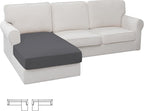 Easy-Going Stretch Sectional Couch Covers 1 Piece Chaise Lounge Slipcover L Shape Separate Cushion Couch Seat Chaise Cover for Both Left/Right Sectional Couch Gray