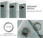 MIULEE Velvet Curtains Misty Blue Elegant Grommet Thermal Insulated Soundproof Room Darkening Curtains/Drapes for Classical Living Room Bedroom Decor 52 x 108 Inch Set of 2