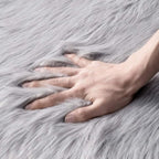 MIULEE Luxury Super Soft Fluffy Area Rug Faux Fur Sheepskin Rug Decorative Plush Shaggy Carpet for Bedside Sofa Floor Nursery 3 x 5 Feet, Grey