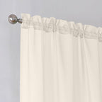 Simplebrand Cream Sheer Curtains, 72" Length, 2 Panels Set - Light Filtering, Rod Pocket Window Curtains for Bedroom (Cream, 59" W x 72" L)