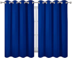 LEMOMO Royal Blue Thermal Blackout Curtains/52 x 54 Inch/Set of 2 Panels Room Darkening Curtains for Bedroom